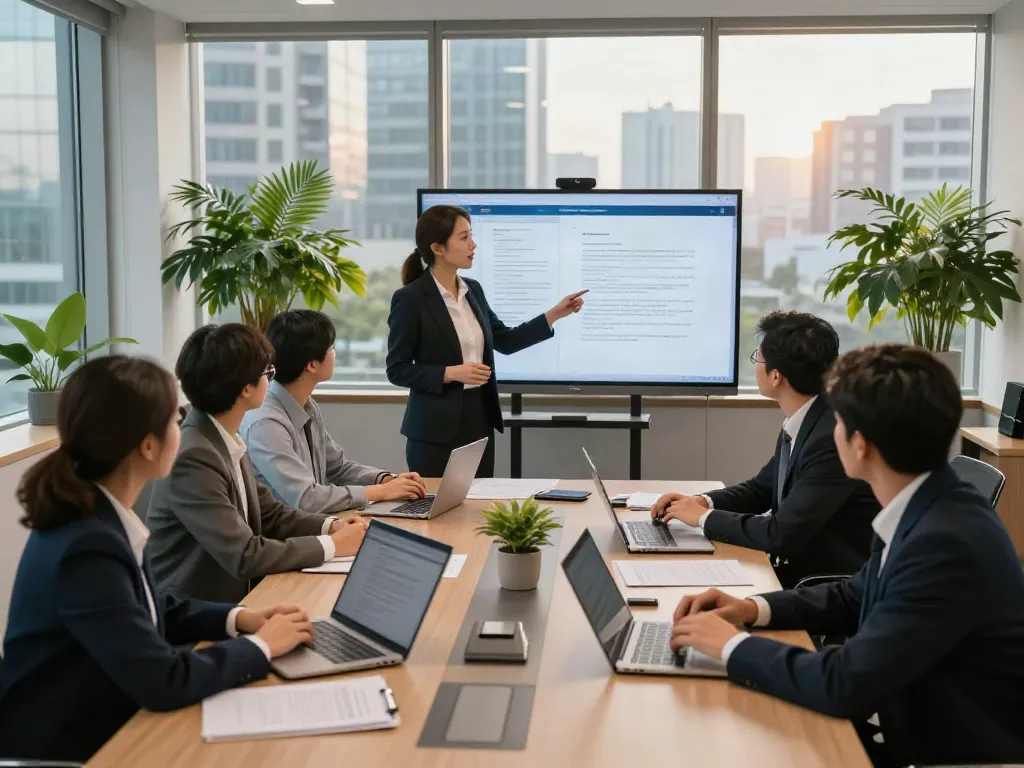 Lead Roedl team collaborating in a modern office setting, showcasing effective legal strategies